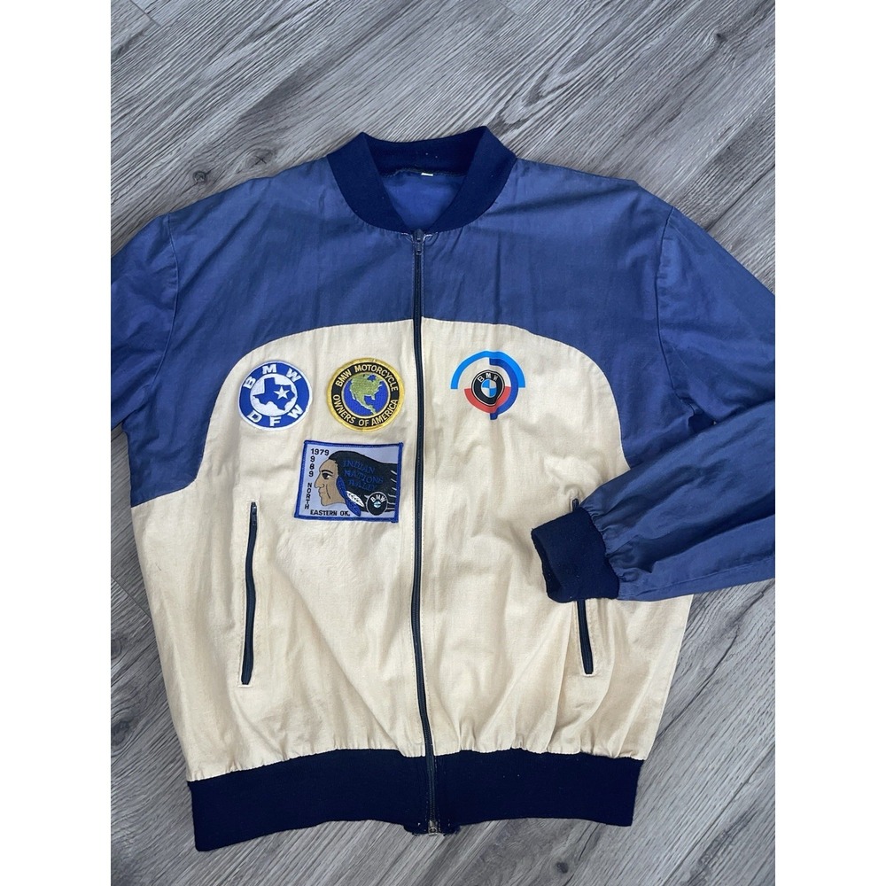 Vintage RARE BMW Jacket Made In Italy‎ BMW Patches Mens Lightweight
